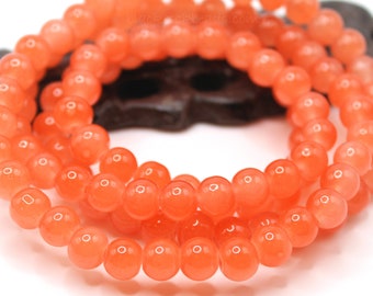 Bulk 50 Salmon Round Glass Beads - 8mm Salmon Jewelry Beads - BP24