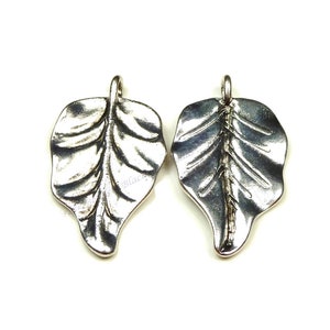 Antique Silver Tone Metal Leaf Pendants 31x18mm 10pcs - Etsy