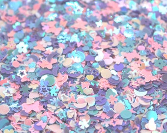 Multicolor Mixed Shape Glitter - Shimmering Iridescent AB Chunky Color Shift Glitter, Solvent Resistant, 10/20/30/50 Grams - BGL4