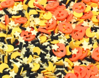 Halloween Polymer Clay Sprinkle Mix - NOT EDIBLE - Fake Sprinkles for Deco Resin Fake Bake Shaker Card Confetti Table Scatter - BPC293