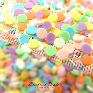Mixed Color Polymer Clay Slices - NOT EDIBLE - Faux Sprinkles, Fake Bake Sprinkle, Deco & Resin Supply, Table Scatter Confetti Discs - BPC16