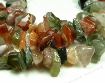 lodolite Quartz Natural Gemstone Beads - 16 Inch Strand - Freeform Large Stone Chips, Nuggets, Inclusion Quartz - BB15