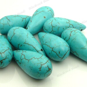 Gorgeous Turquoise Blue Magnesite Slab Pendant Bead - Center Drilled 30-35mm