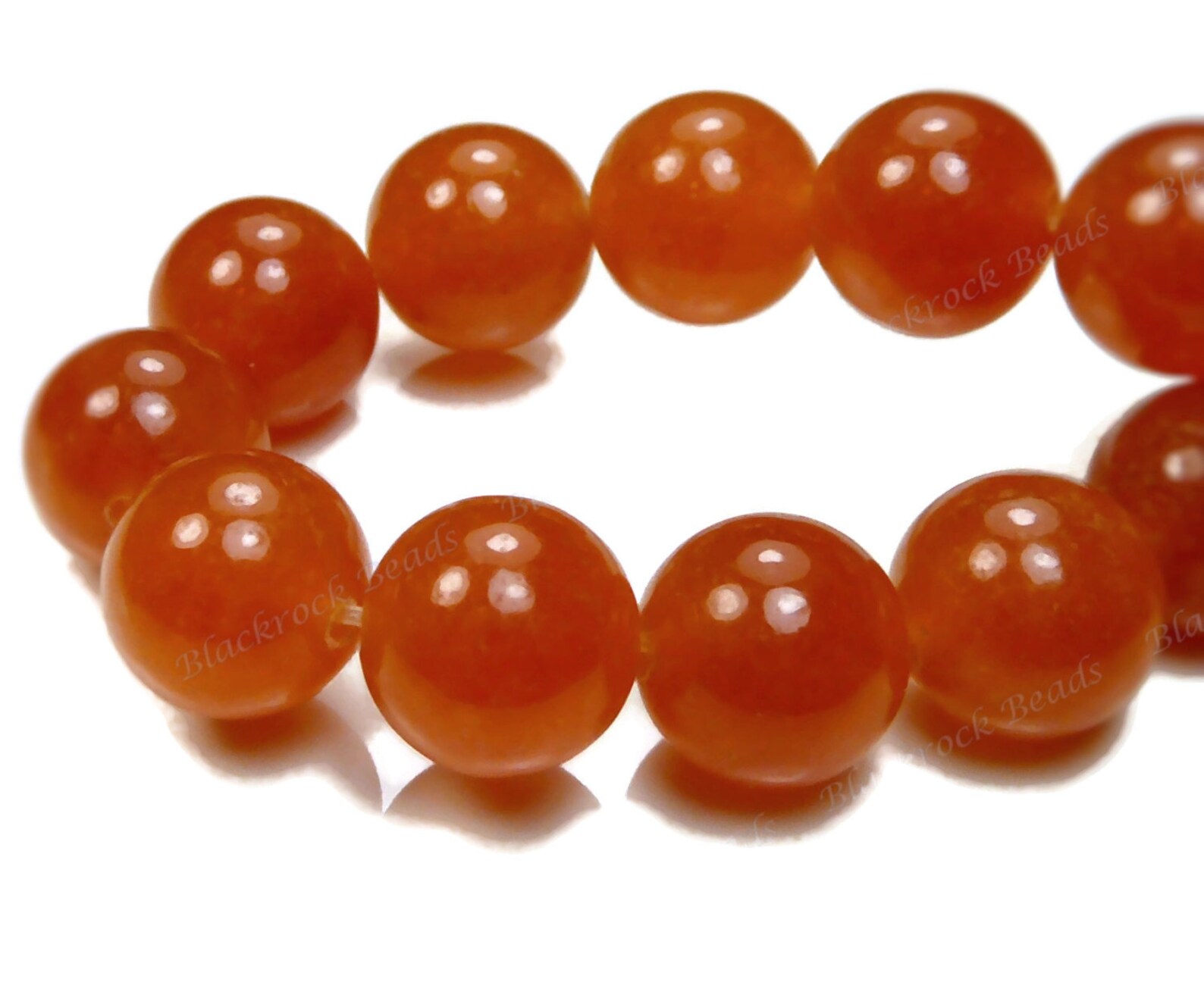 10mm Burnt Orange Jade Round Gemstone Beads 15.5 Inch Etsy
