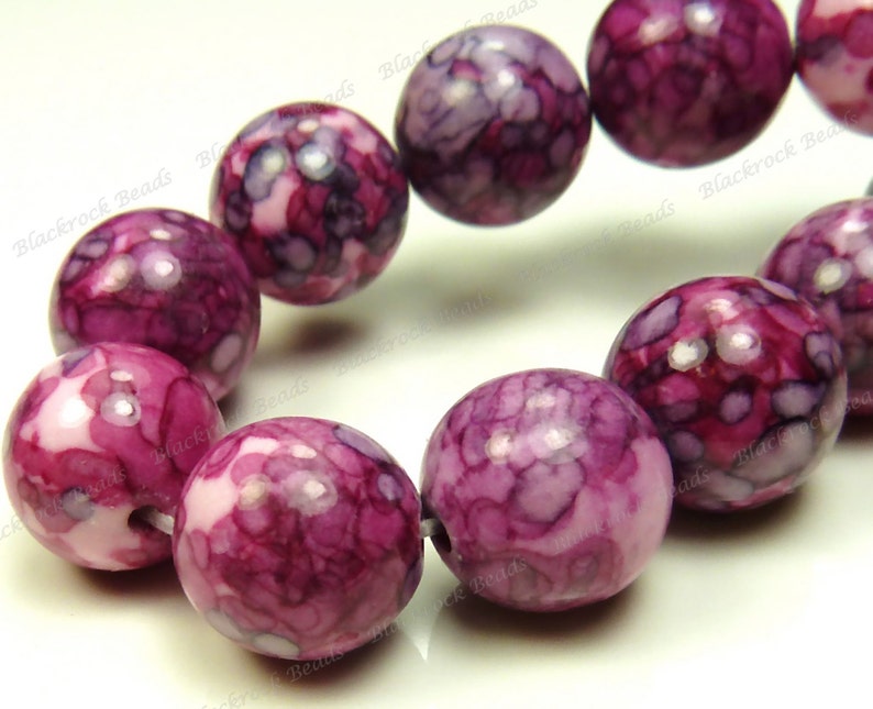 10mm Rain Flower Stone Ocean Jade Round Gemstone Beads 15.5 Etsy