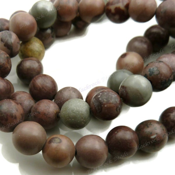 6mm Crazy Horse Natural Gemstone Round Beads - 15.5 Inch Strand - Brown, Gray, Tan - BC14