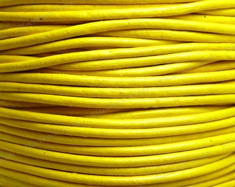 0.5mm Yellow Leather Cord - 3 Yards / 9 Feet / 2.74 Meters