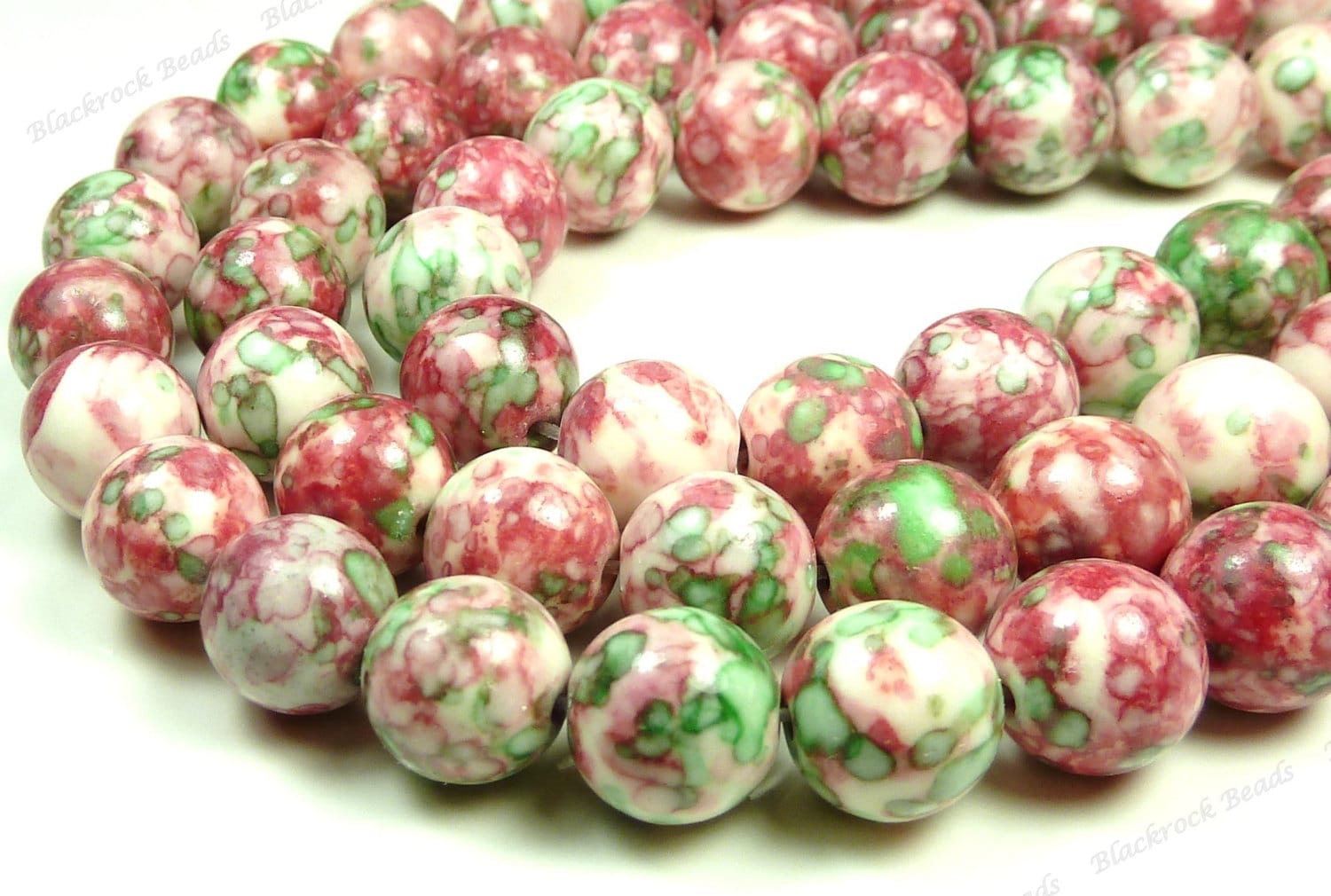 8mm Rain Flower Stone Ocean Jade Round Gemstone Beads 15.5 Etsy