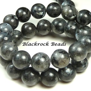 10mm Labradorite Natural Gemstone Beads 15.5 Inch Strand Black, Gray, Round, Opaque, Larvikite BF8 image 5