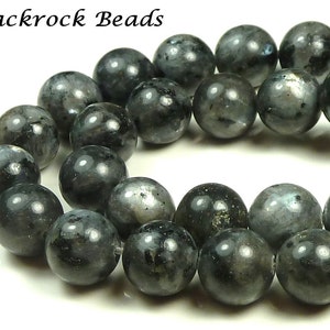 10mm Labradorite Natural Gemstone Beads 15.5 Inch Strand Black, Gray, Round, Opaque, Larvikite BF8 image 4