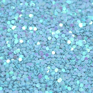2mm Maya Blue Glitter Discs Shimmering Iridescent AB Chunky Color Shift Glitter, Flat Round Discs, Solvent Resistant, 10/20 Grams BGL41 image 5