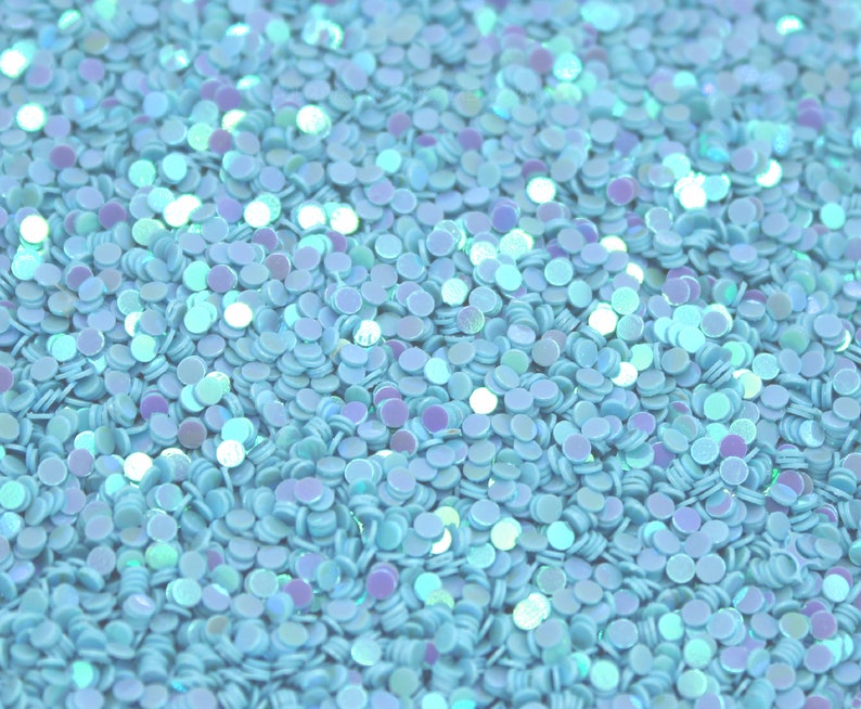 2mm Maya Blue Glitter Discs Shimmering Iridescent AB Chunky Color Shift Glitter, Flat Round Discs, Solvent Resistant, 10/20 Grams BGL41 image 5