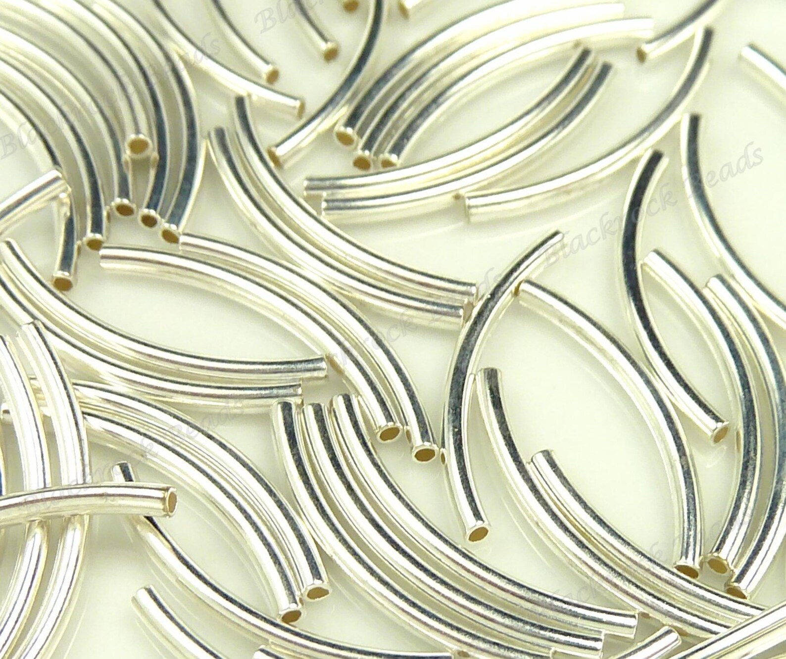 Bulk 30 Silver Plated Brass Curved Tube Metal Beads 20x2mm Etsy