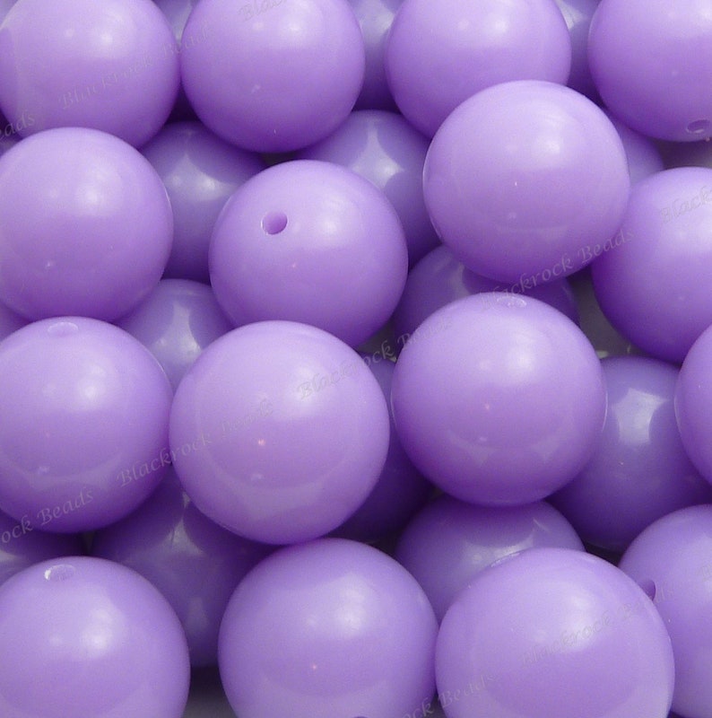 20mm Lilac Purple Chunky Bubblegum Beads 10pcs Candy Color Gumball Beads, Chunky Beads, Round Acrylic Beads BR1-12 image 1