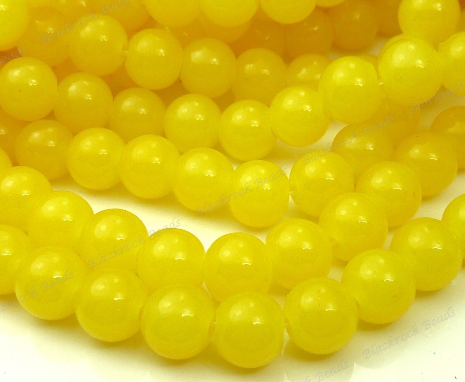 8mm Yellow Round Glass Beads 25 50 or 100 Pieces BN3 Etsy