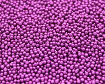 NON-EDIBLE 2mm Purple Pearlized Glass Nonpareil Sprinkle Beads - Fake Bake Sprinkles, Deco Sugar Pearls, Caviar Beads, Faux Jimmies - NP82