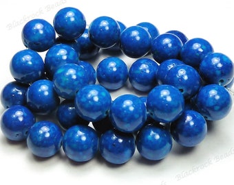 10mm Baltic Blue Fossil Stone Round Beads - 16 Inch Strand - BB12