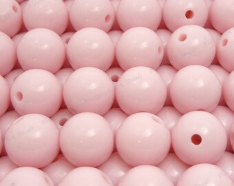 16mm Light Pink Chunky Bubblegum Beads - 10pcs - Candy Color Gumball Beads, Chunky Beads, Round Acrylic Beads - BR3-1