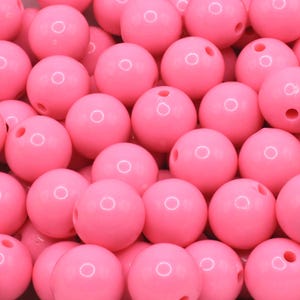 20mm Bright Pink Chunky Bubblegum Beads - 10pcs - Candy Color Acrylic Gumball Beads, 2.5mm Bead Holes - BR2-18