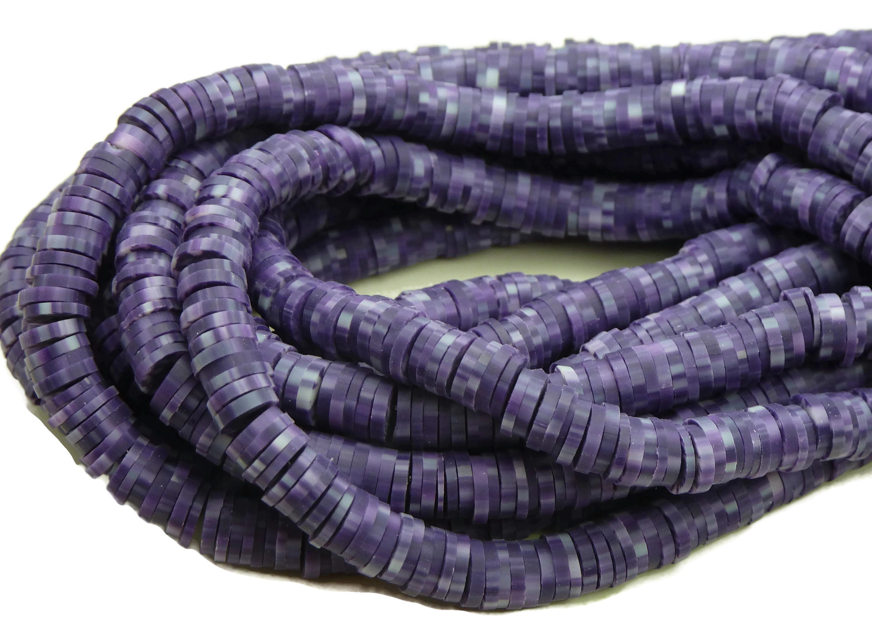 6mm Dark Purple Heishi Disc Beads