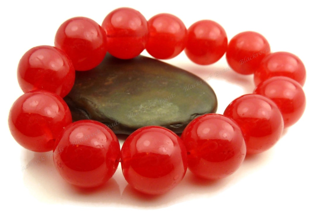 10mm Cherry Red Round Glass Beads 20 Pieces BL19 Etsy
