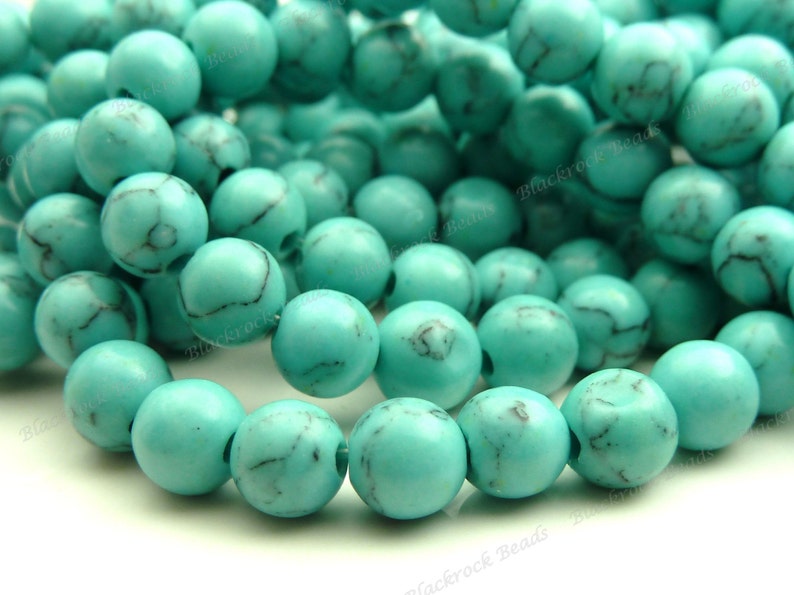 6mm Turquoise Blue Howlite Round Gemstone Beads 16 Inch Strand BG8 Bild 1