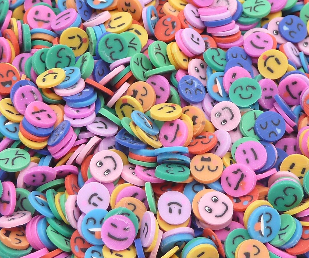 Emoji Polymer Clay Sprinkles Mixed Color Expression Sprinkle Etsy