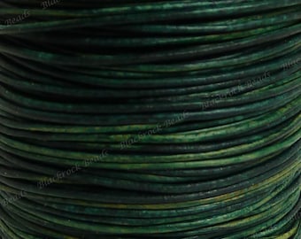 0.5mm Natural Turquoise Premium Leather Cord - 3 Yards / 9 Feet / 2.74 Meters