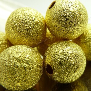 10mm Gold Tone Brass Stardust Round Beads 25 Pieces Textured Metal Beads BP18 image 2