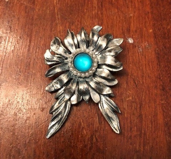Silver Plated Flower Pendant - image 1