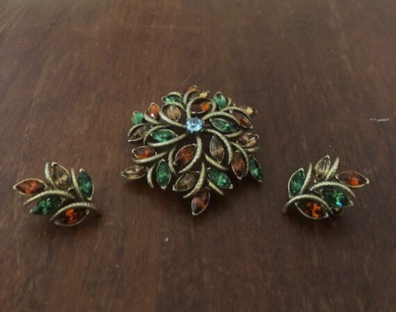 Corocraft Brooch and Earrings