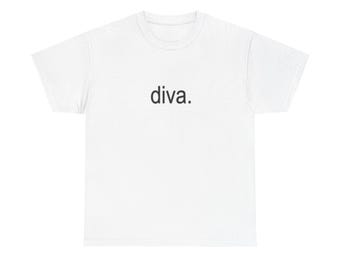 diva. Camiseta / Camiseta con estampado minimalista, camiseta con mensaje femenino.