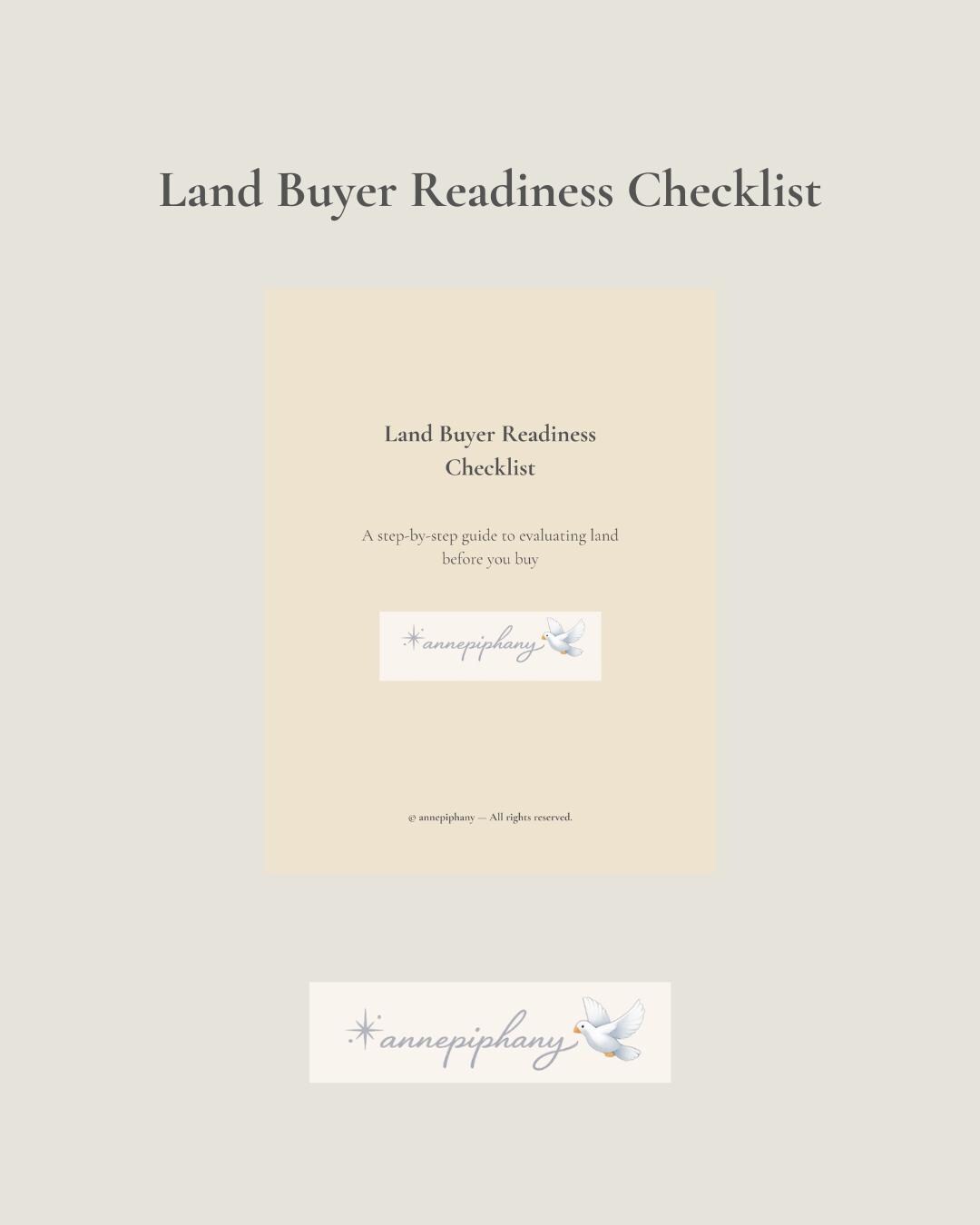 Land Buyer Readiness Checklist | Printable Land Buying Template | Real ...