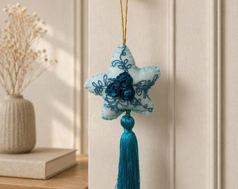 Handmade Felt Star Sachet with Tassel | Linen Closet Freshener, Drawer Fragrance Decor