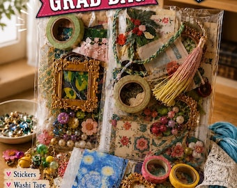 Junk Journal Grab Bag, Stickers, Ephemera 200 plus pieces