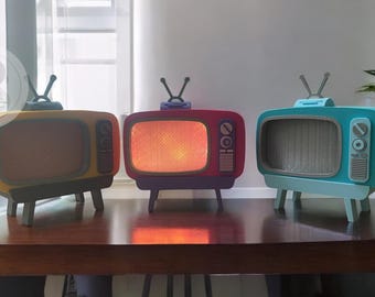 3D Mini Retro TV Stand Night Light | Vintage TV Decor