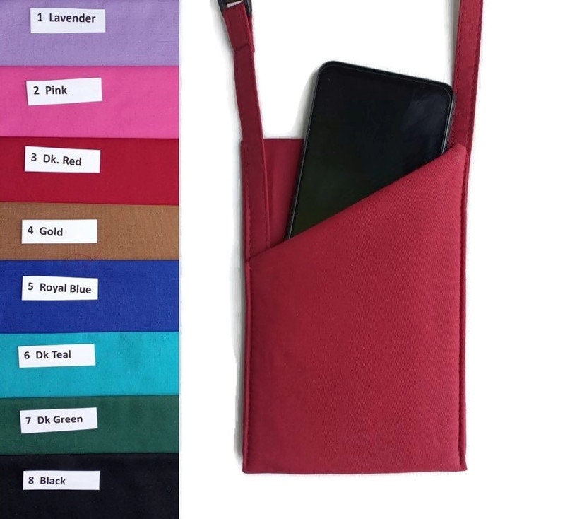 Cell Phone Pouch for Neck With Adjustable FABRIC Strap - Etsy