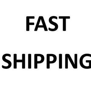 May include: The text FAST SHIPPING is displayed in bold, black, sans-serif capital letters. The word FAST is positioned above the word SHIPPING, both centered against a plain white background, providing a clear and legible visual message.