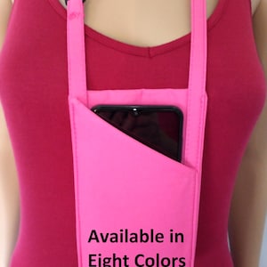 Cell Phone Pouch for Neck with Adjustable FABRIC Strap