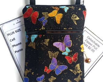 Handmade Cell Phone Crossbody Purse: Touch Screen Compatible