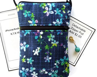 Floral Cell Phone Crossbody Purse