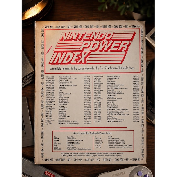 Vintage Nintendo Power Index First 50 Volumes Reference Guide NES