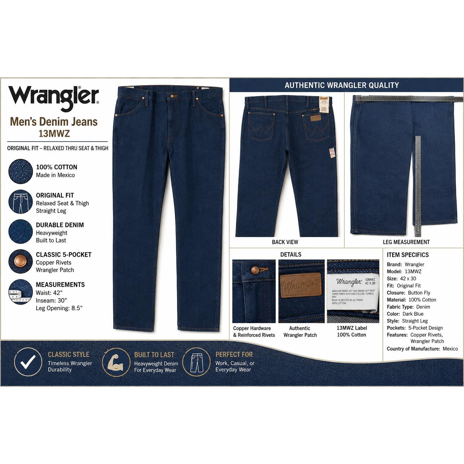 Wrangler 13mwz Jeans - Etsy