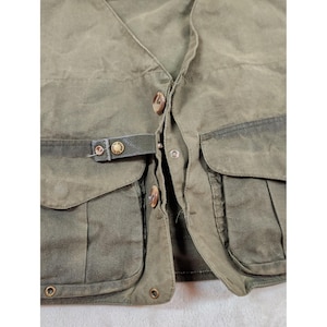 Filson Vintage Guide Vest Style 436 Olive Grün Gewachste Baumwolle Herren Größe SUP USA Bild 11