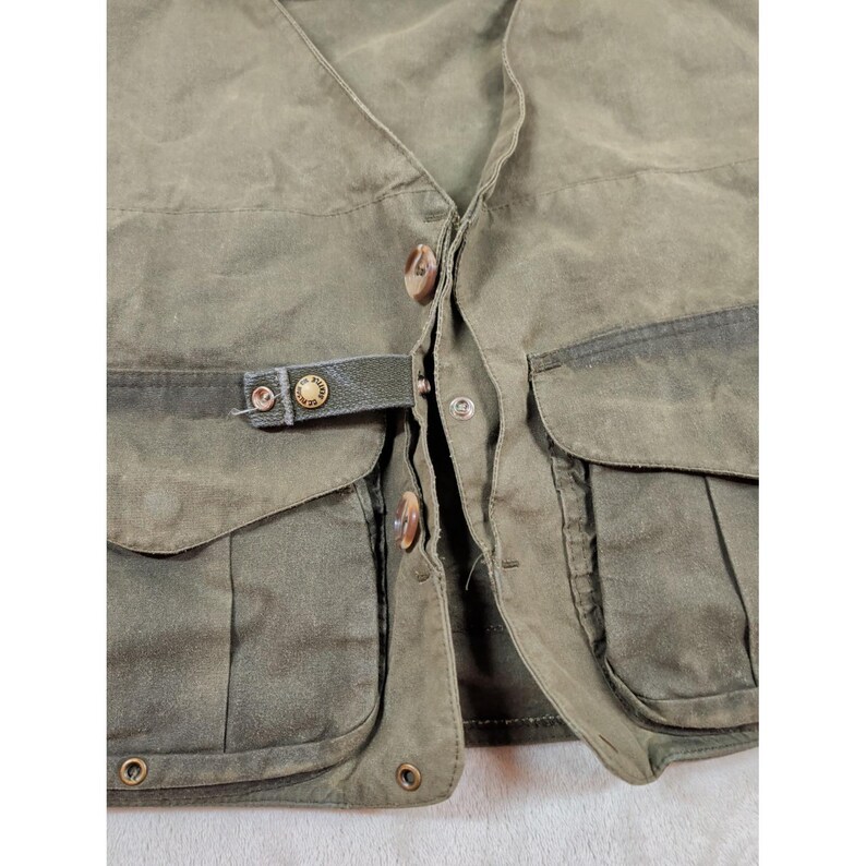Filson Vintage Guide Vest Style 436 Olive Grün Gewachste Baumwolle Herren Größe SUP USA Bild 11