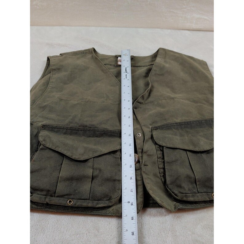 Filson Vintage Guide Vest Style 436 Olive Grün Gewachste Baumwolle Herren Größe SUP USA Bild 9