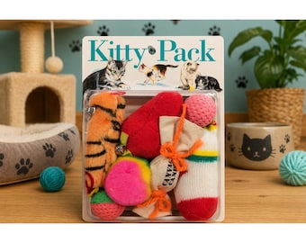 Vintage Kitty Pack 7 Piece Cat Toy Assortment Set Item 99801 New in Package