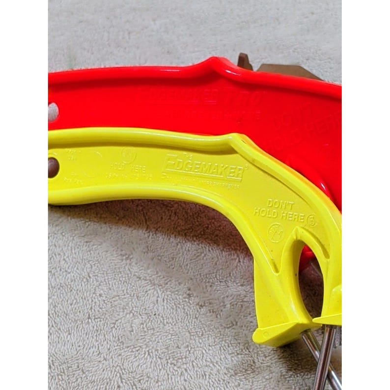 Edgemaker Pro Knife Sharpener and Hone Set Red Yellow Handheld Made in USA image 5
