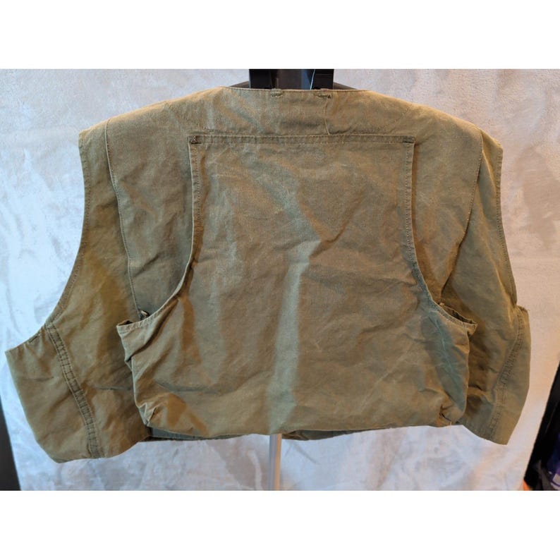 Filson Vintage Guide Vest Style 436 Olive Grün Gewachste Baumwolle Herren Größe SUP USA Bild 3