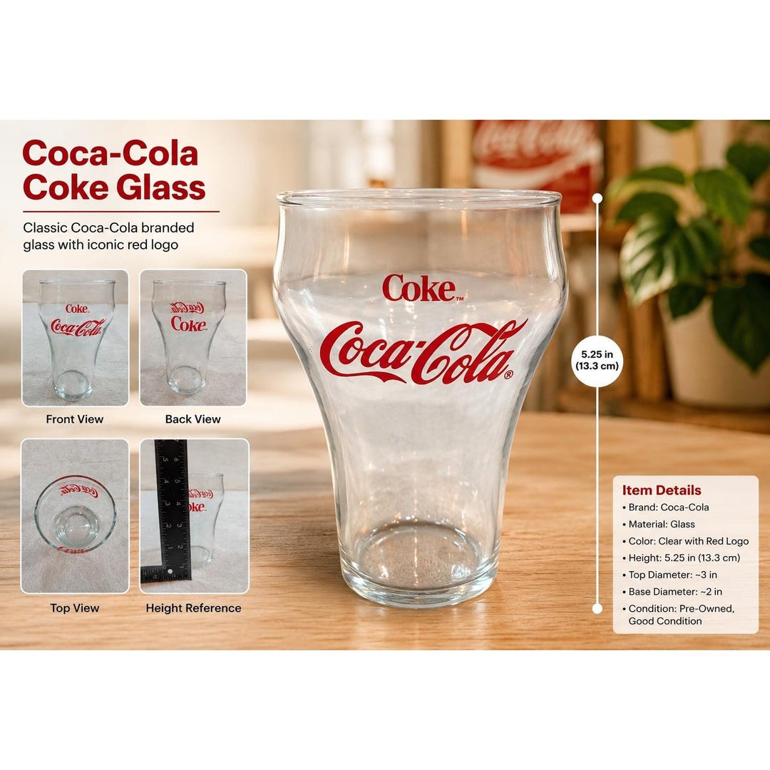 Vintage Coca-cola Coke Red Script Logo Bell Shaped Clear Glass Tumbler ...